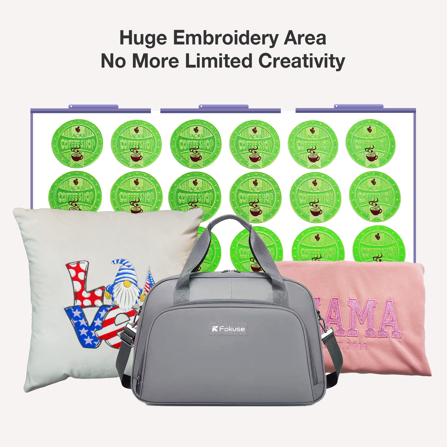 FOKUSE 15-Needle Single Head Embroidery Machine