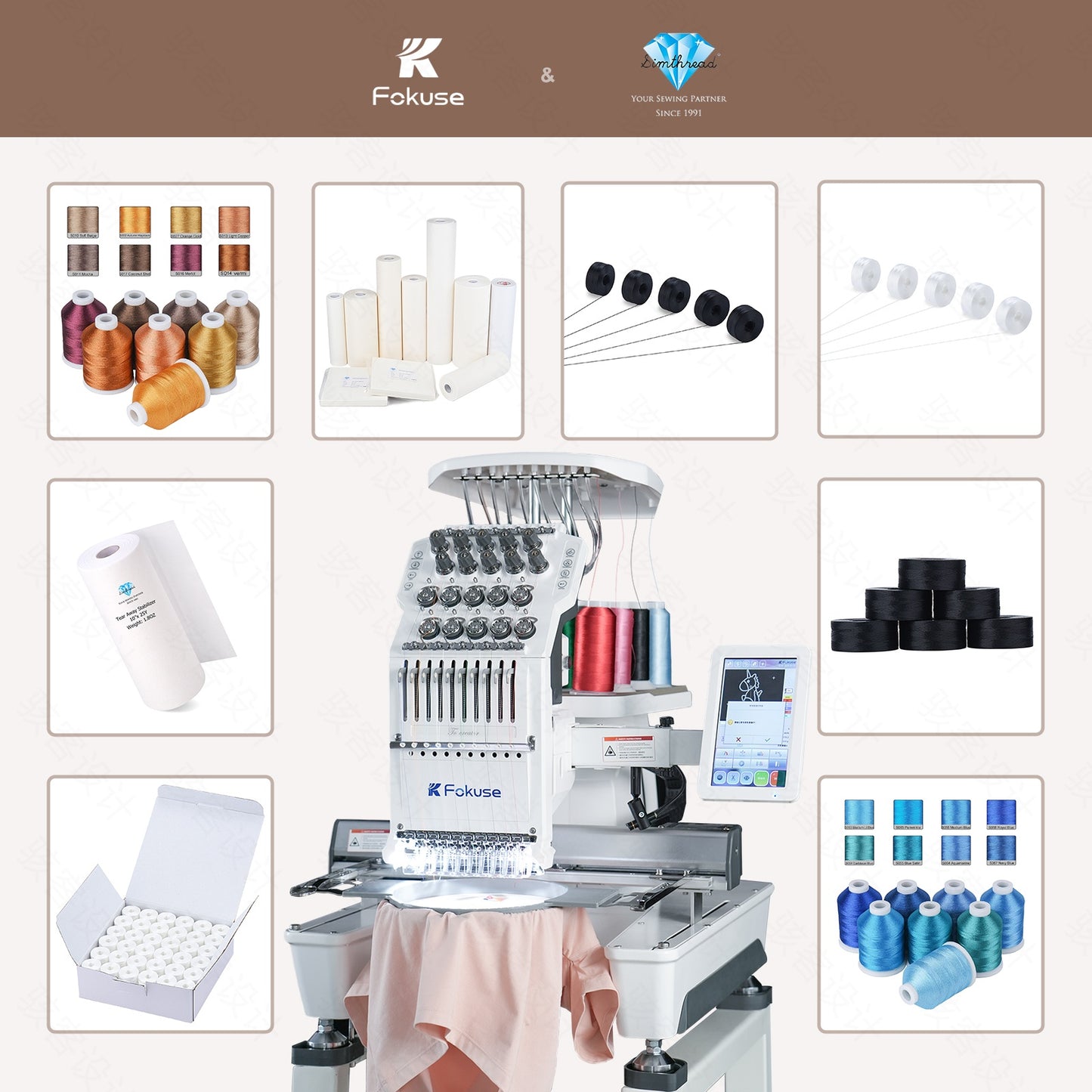 Fokuse brand FKS-1001 Commercial Embroidery Machine