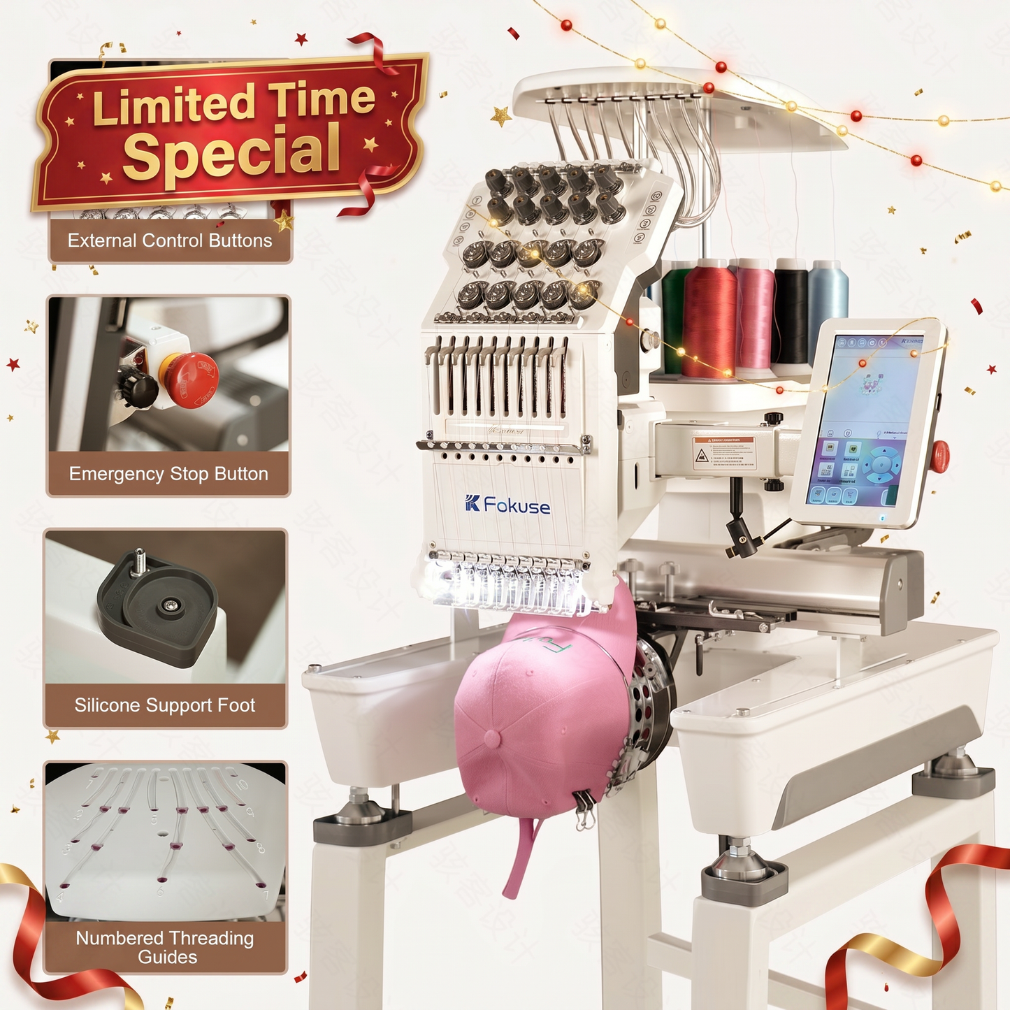 Fokuse brand FKS-1001 Commercial Embroidery Machine